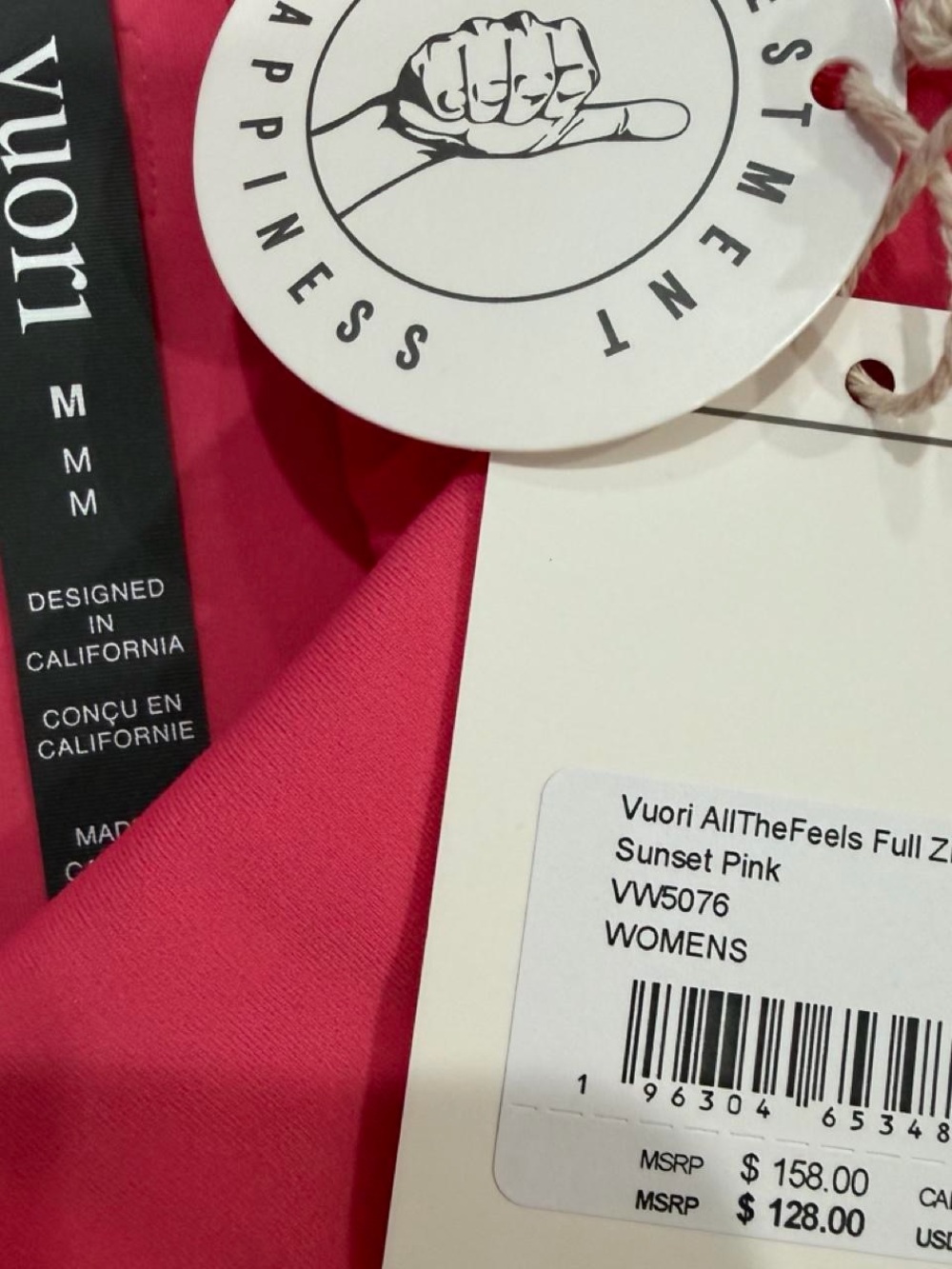 Vuori Women’s AllTheFeels Full-Zip Jacket in Sunset Pink — Size M - Picture 6 of 7